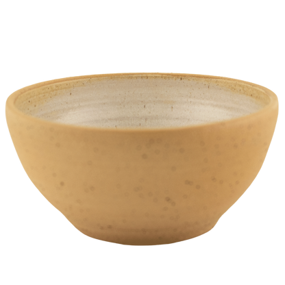 Handcrafted ceramic ivory and sand-colored bowl