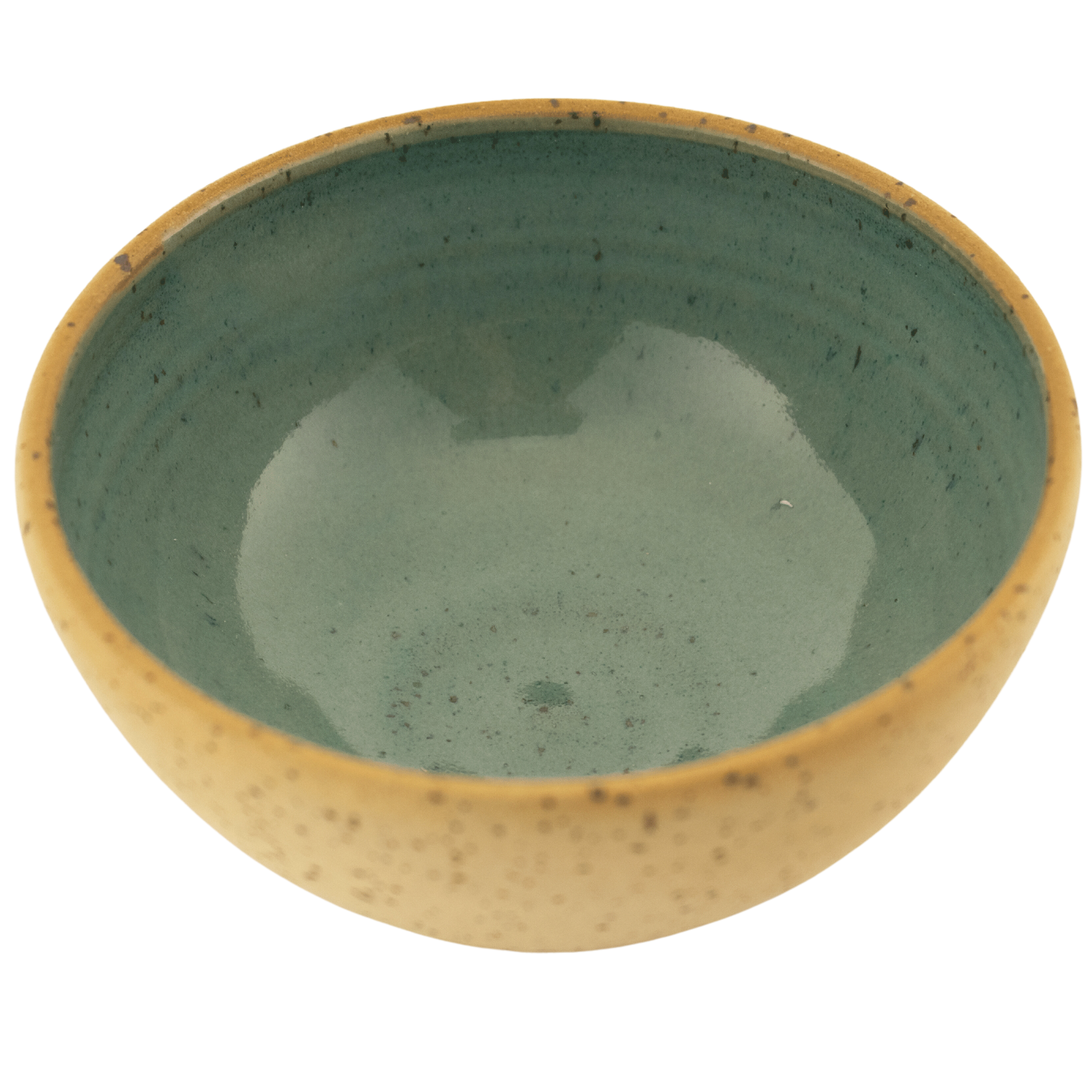 Handcrafted ceramic sage and sand-colored bowl