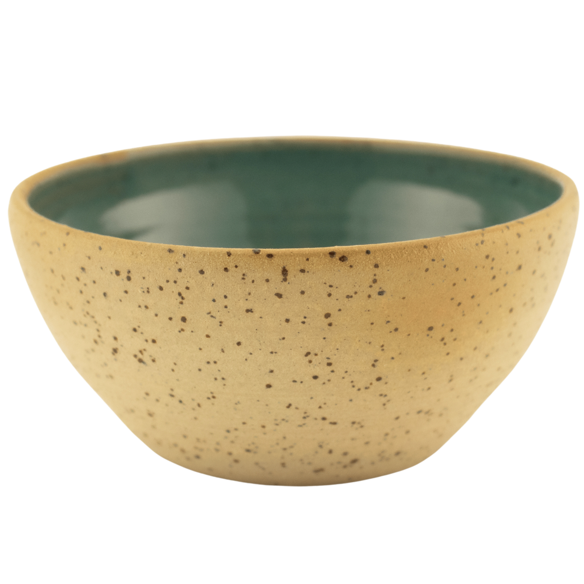 Handcrafted ceramic sage and sand-colored bowl