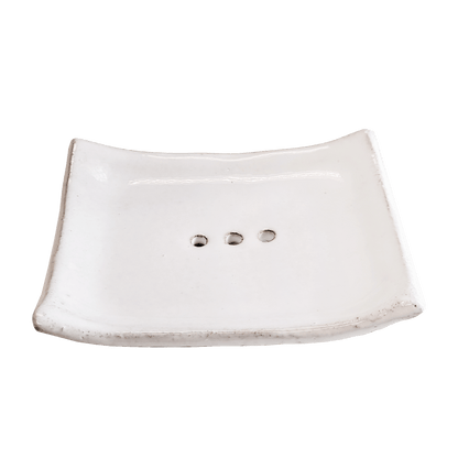 Handcrafted Ceramic Soap Dish - White