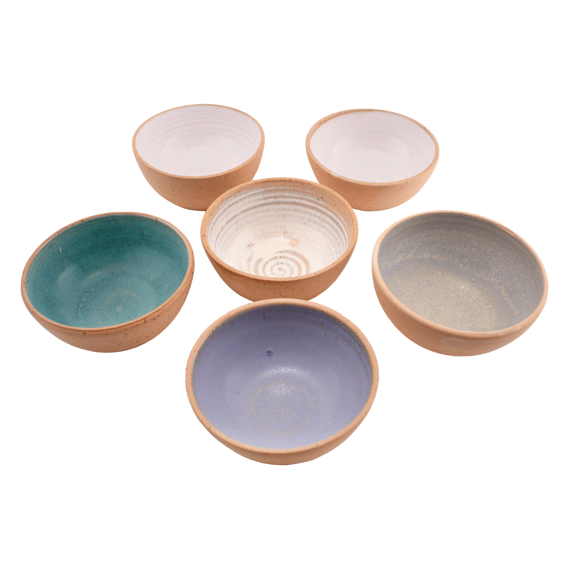 Multicolored ceramic serving bowls