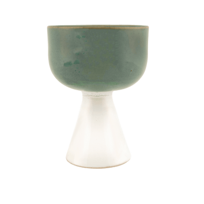 Handcrafted sage-colored ceramic kiddush cup