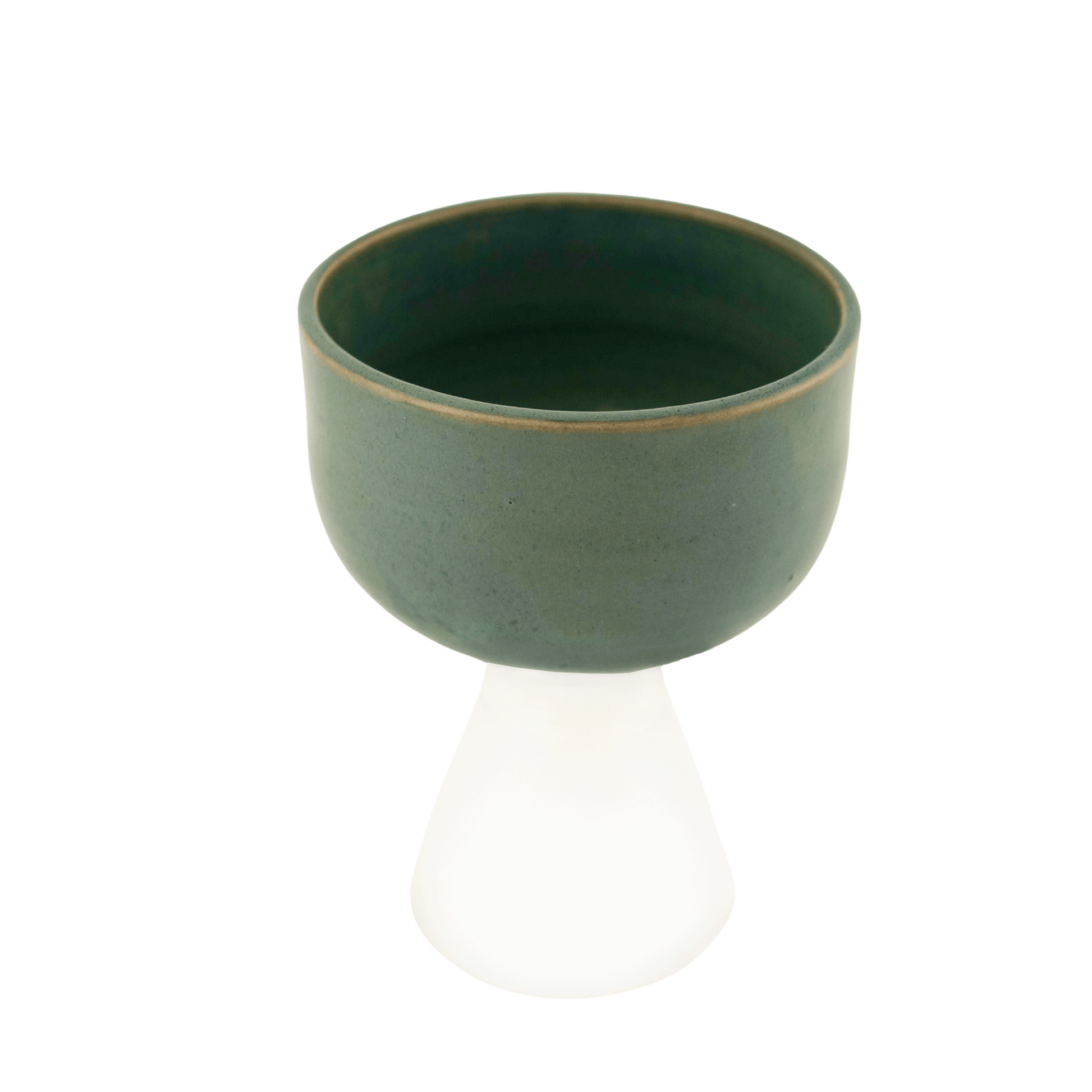 Handcrafted sage-colored ceramic kiddush cup