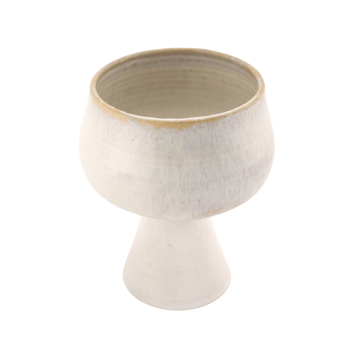 Handcrafted white ceramic kiddush cup