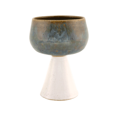 Handcrafted deep teal ceramic kiddush cup