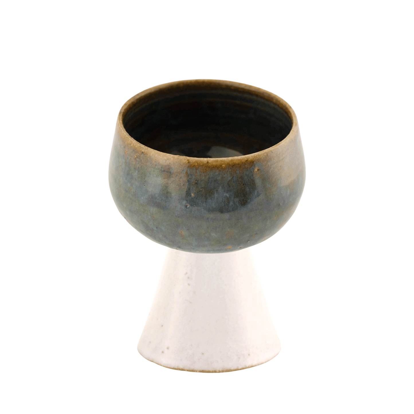 Handcrafted deep teal ceramic kiddush cup