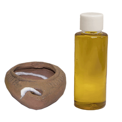 Handcrafted Clay Oil Lamp with Oil (2 Styles)