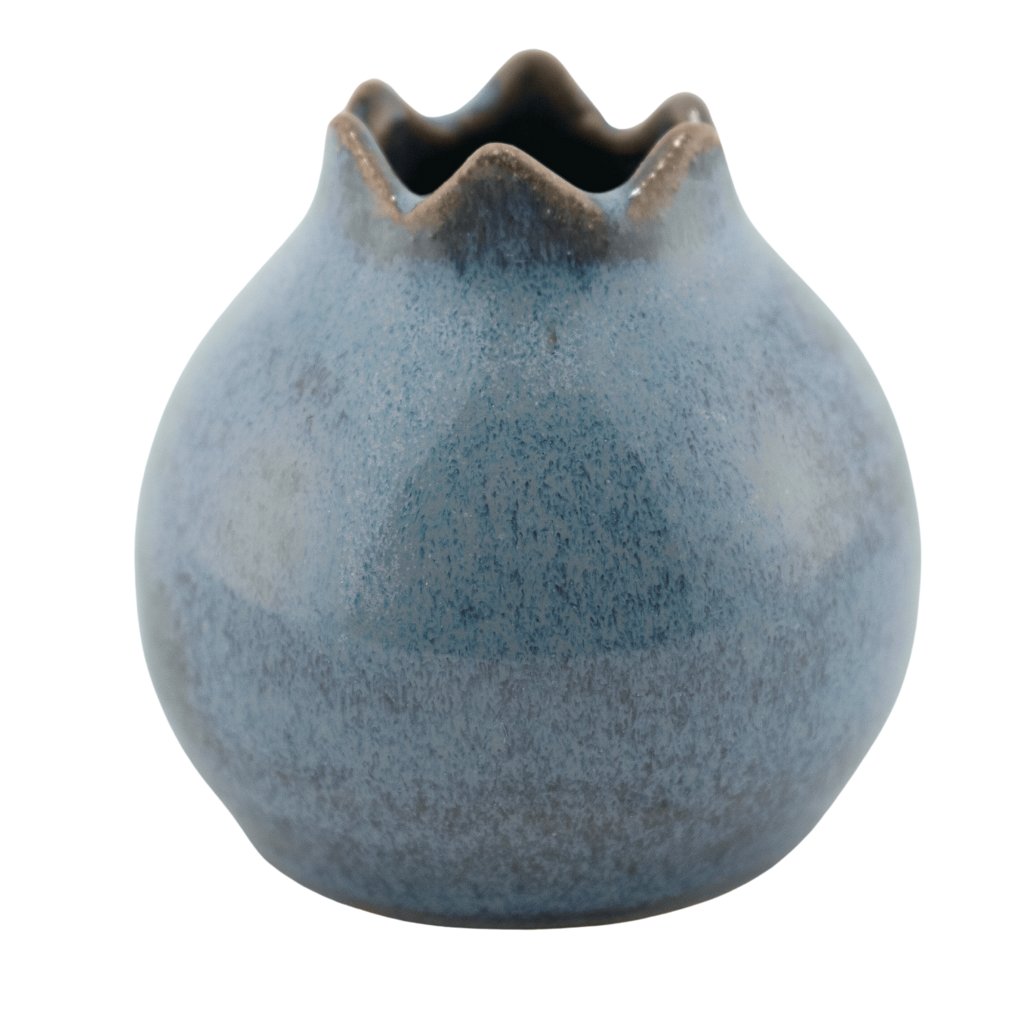 Handmade blue ceramic pomegranate-shaped toothpick holder