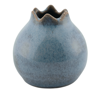 Handmade blue ceramic pomegranate-shaped toothpick holder