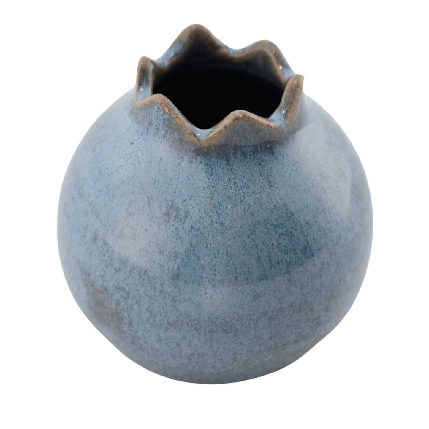 Handmade blue ceramic pomegranate-shaped toothpick holder