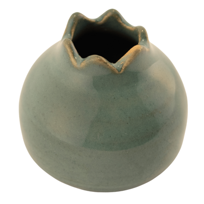 Handmade sage ceramic pomegranate-shaped toothpick holder