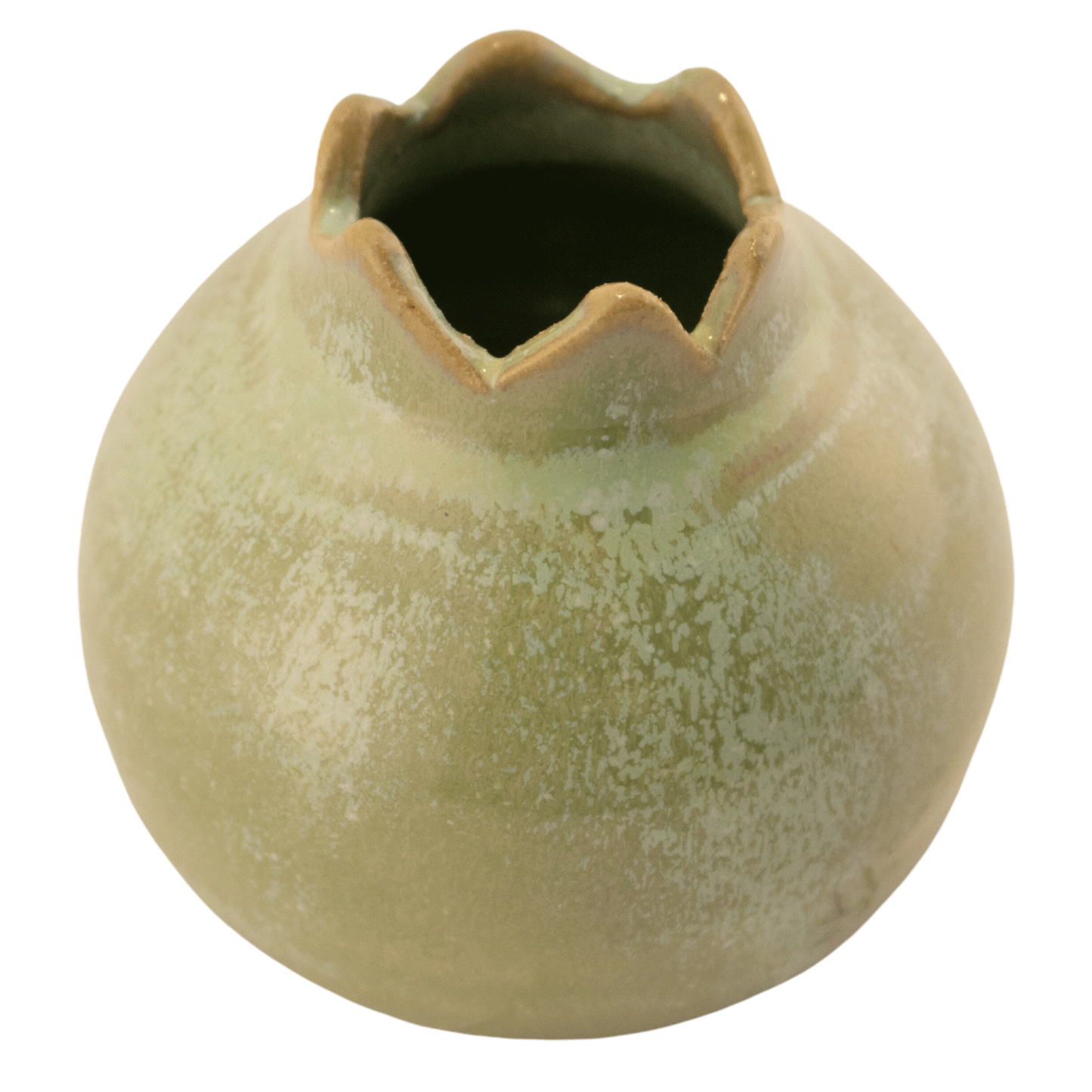 Handmade seafoam green ceramic pomegranate-shaped toothpick holder