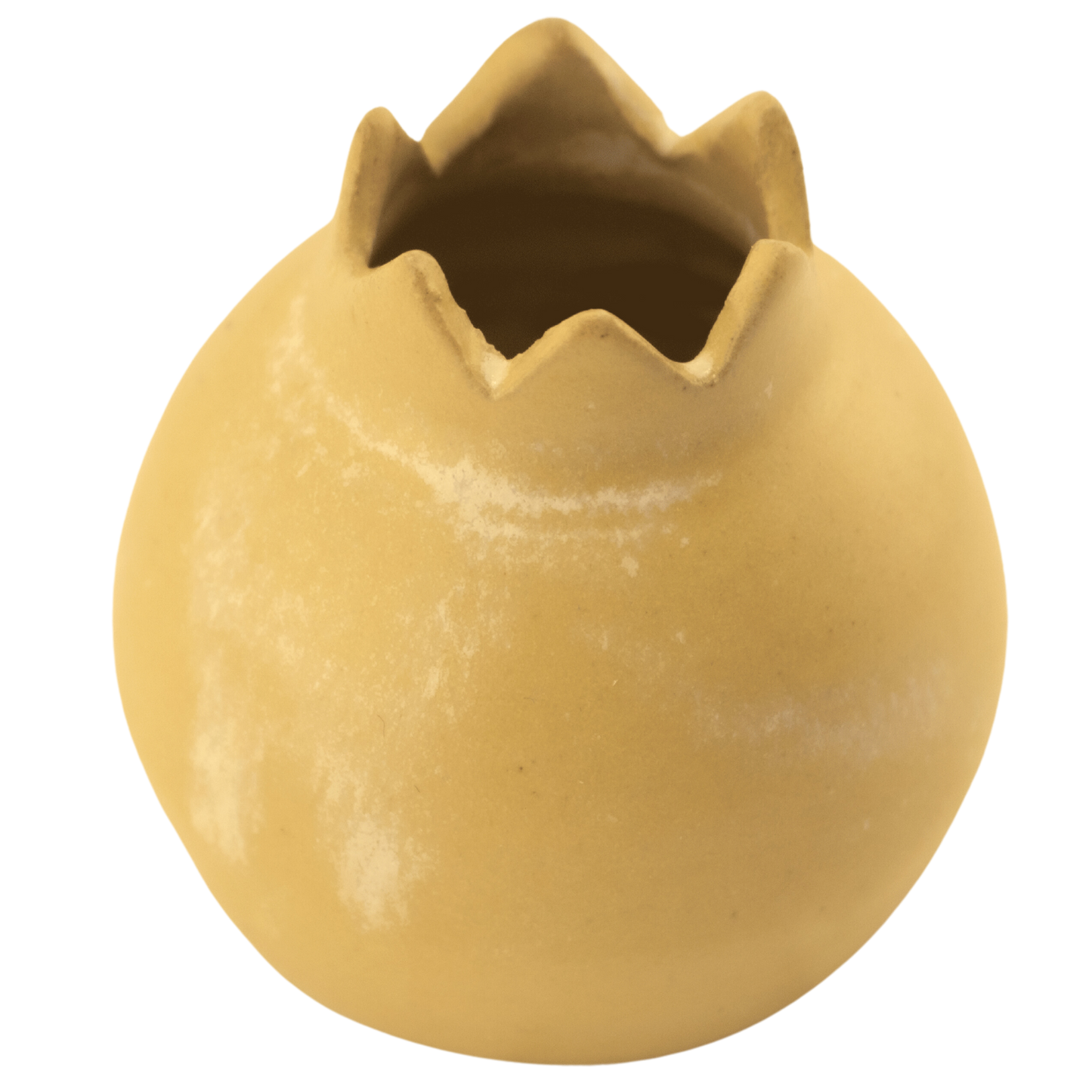 Handmade sand-colored ceramic pomegranate-shaped toothpick holder