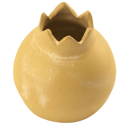 Handmade sand-colored ceramic pomegranate-shaped toothpick holder