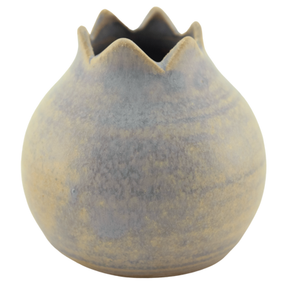 Handmade periwinkle ceramic pomegranate-shaped toothpick holder