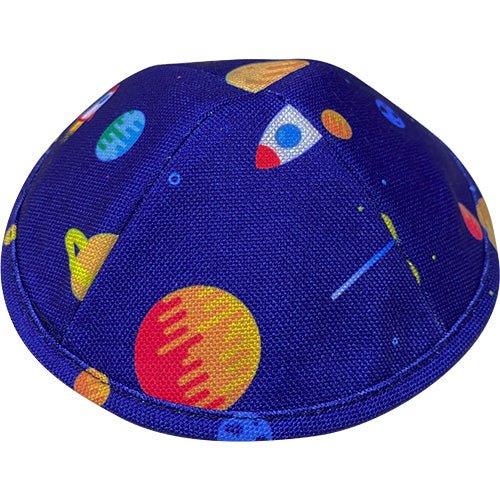 Space Themed Blue Fabric Kippah