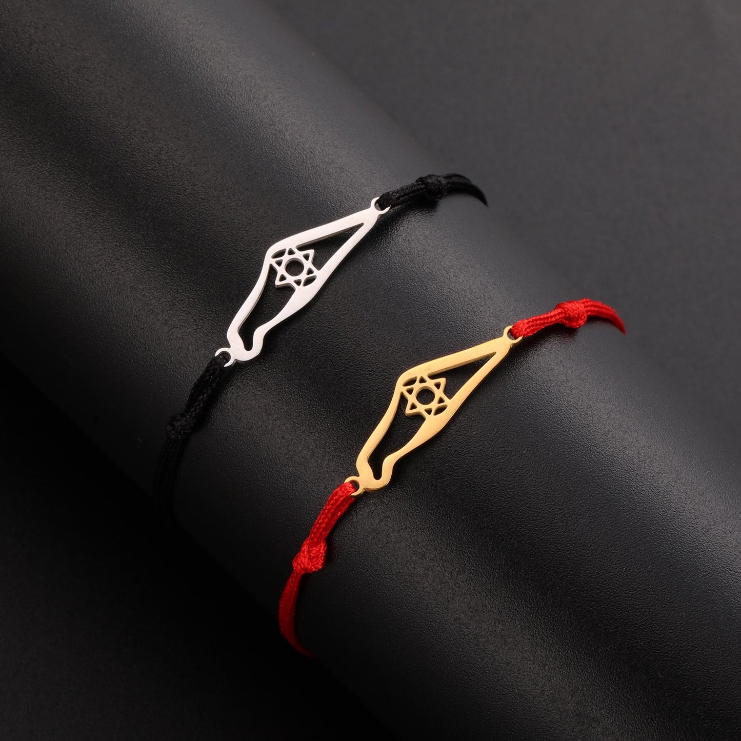 Star of David Israel Map Stainless Steel Bracelet