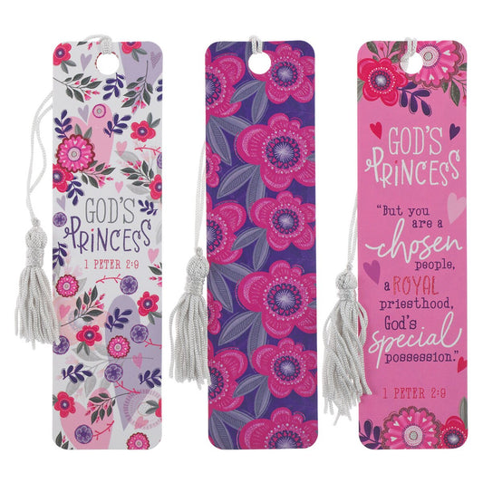 God's Princess Pink Floral Paper Bookmark Set - 1 Peter 2:9