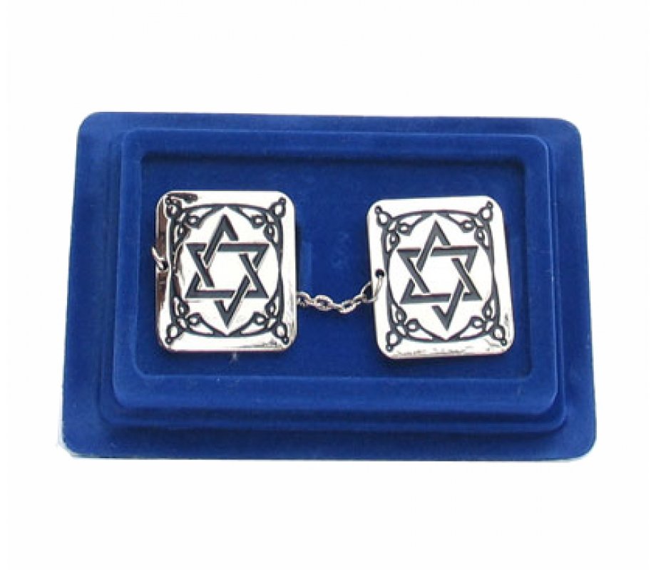 Star of David Nickel Tallit Prayer Shawl Clips