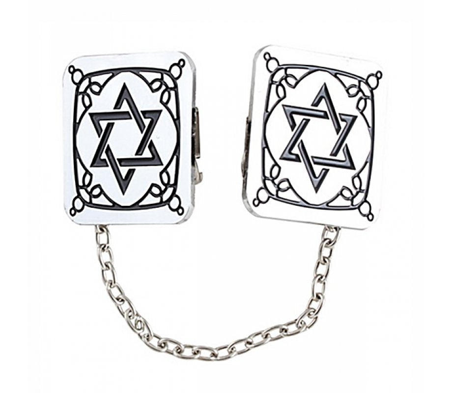 Star of David Nickel Tallit Prayer Shawl Clips