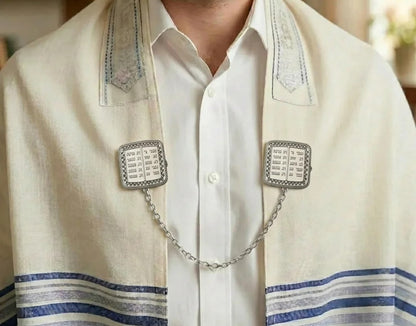 Ten Commandments Tallit Prayer Shawl Clips
