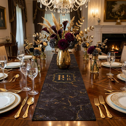 Marble Inspired Thermal Insulation Table Runner