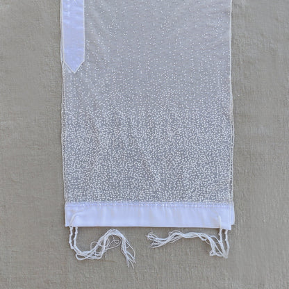 Tulle White Glitter Prayer Shawl By Gabrieli
