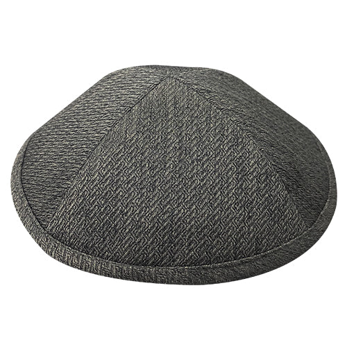 Elegant Dark Gray Patterned Fabric Kippah