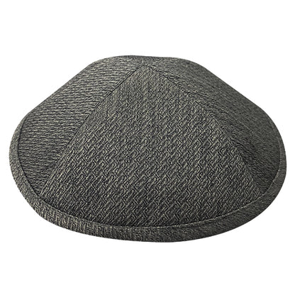 Elegant Dark Gray Patterned Fabric Kippah