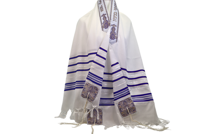 Prayer Shawl (23.5") - Classic Blue & Gold or Silver