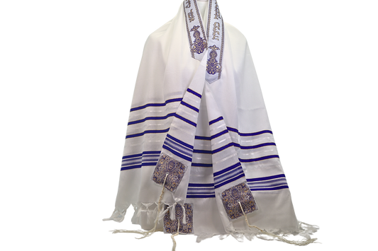 Prayer Shawl (23.5") - Classic Blue & Gold or Silver