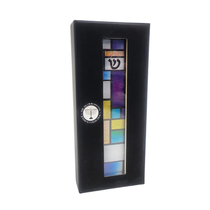Stained Glass Look Art Glass Mezuzah