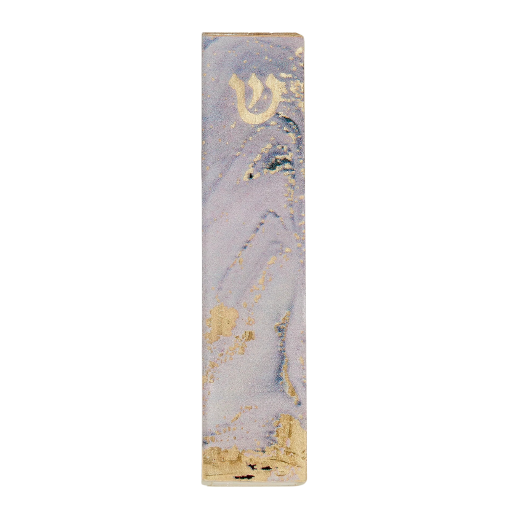 Lilac Marble Art Glass Mezuzah