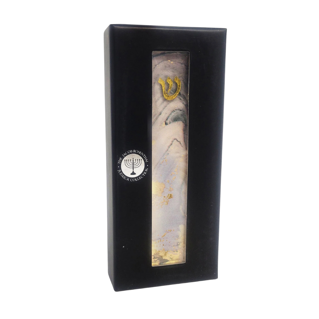Lilac Marble Art Glass Mezuzah
