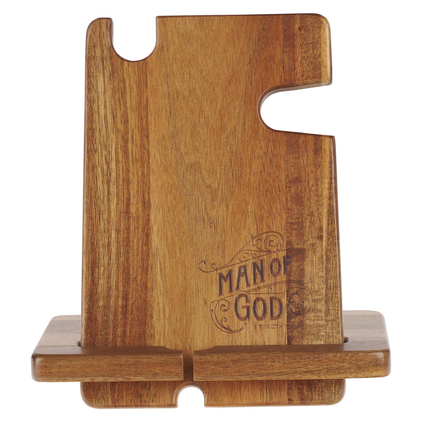 Man of God Acacia Wood Personal Accessory Organizer - 1 Timothy 6:11