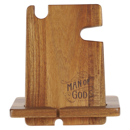 Man of God Acacia Wood Personal Accessory Organizer - 1 Timothy 6:11