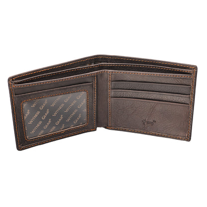 Wings Like Eagles Dark Brown Genuine Leather Wallet - Isaiah 40:31