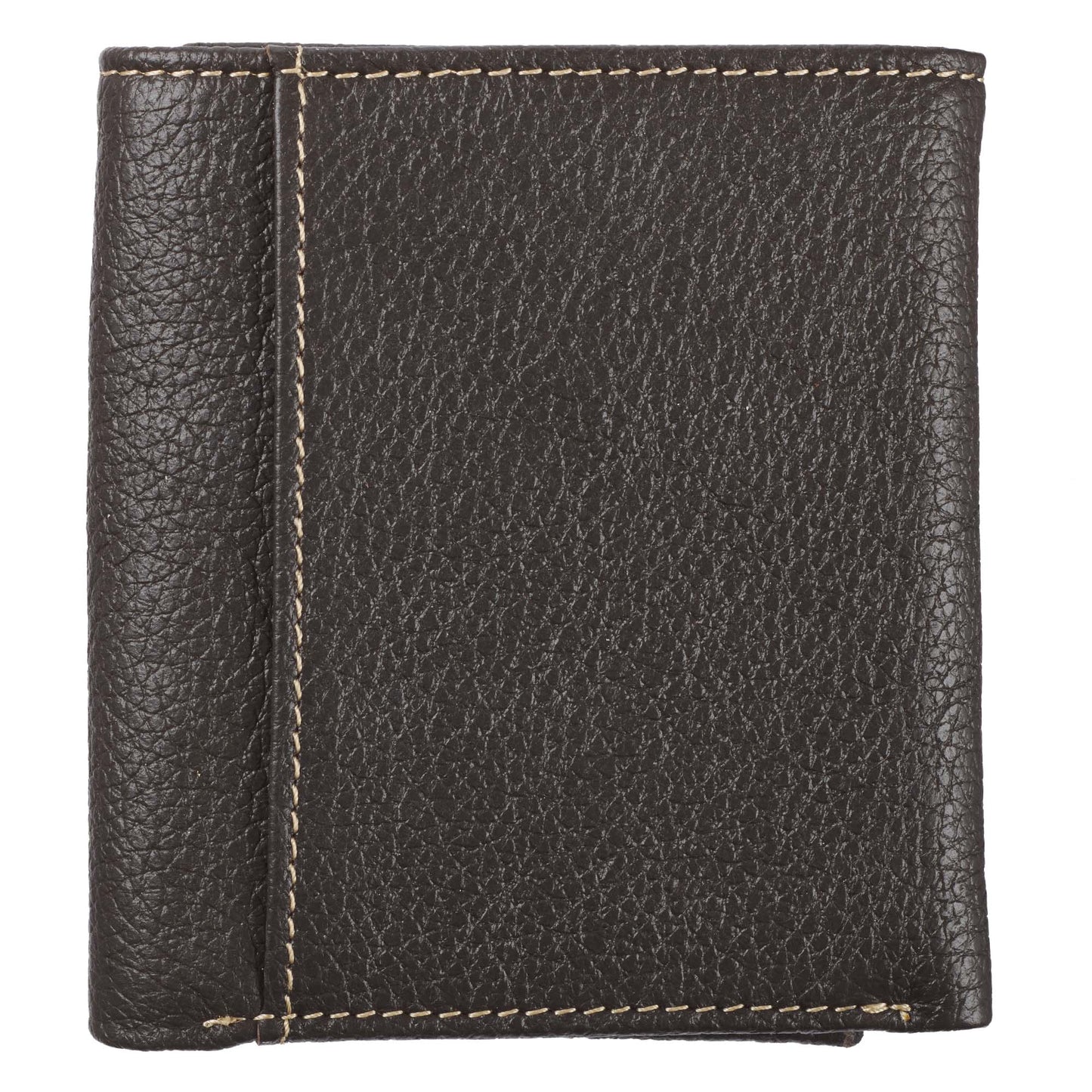 Three Crosses Espresso Brown Full Grain Leather Trifold Wallet