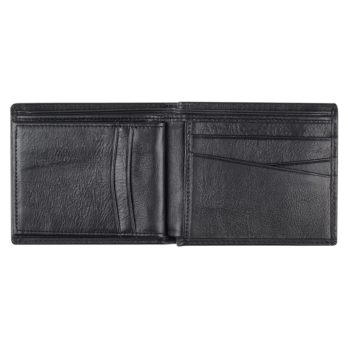 Men's Ebony Black Full Grain Cowhide Leather Bifold Rhino Armor™ Wallet
