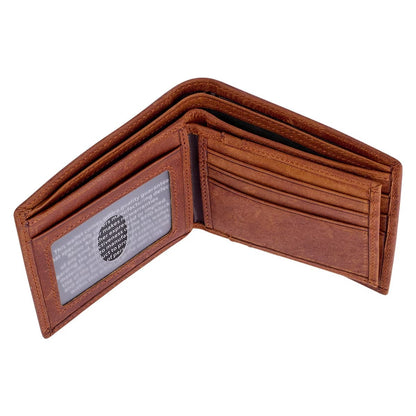 Men's Diesel Brown Full Grain Cowhide Leather Bifold Rhino Armor™ Wallet