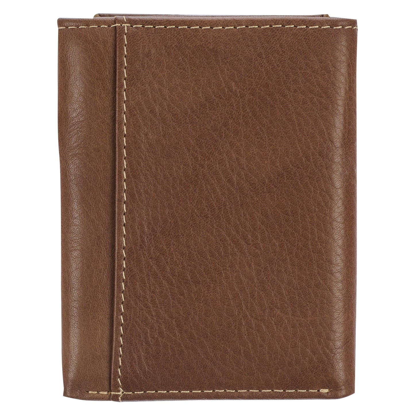 Ichthus Fish Brown Genuine Leather Trifold Wallet