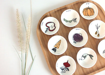 Rosh Hashanah Seder Plate (Colored Illustrations)