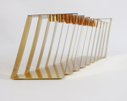 Front view of Gold Hanukkiah