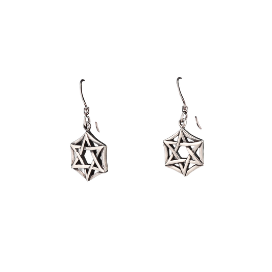Star of David Embossed Earrings