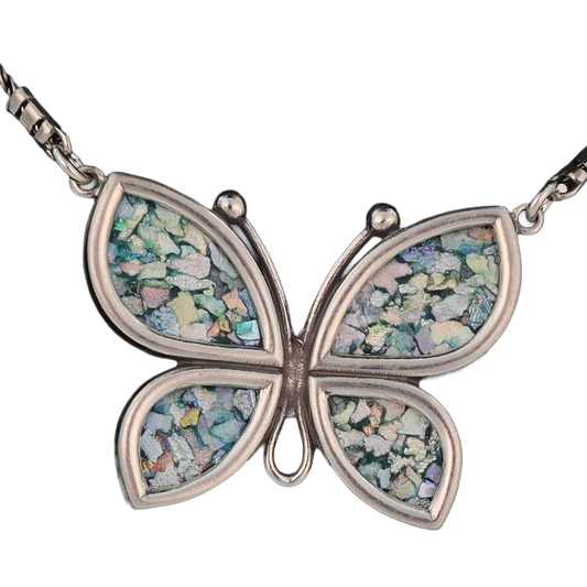 Roman Glass Butterfly Necklace