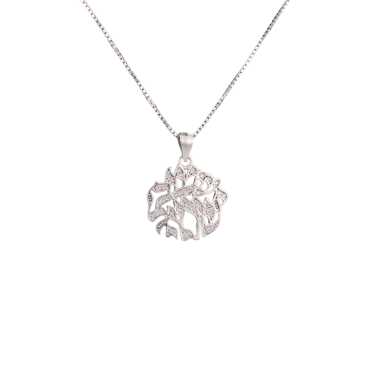 shema silver pendant with crystals