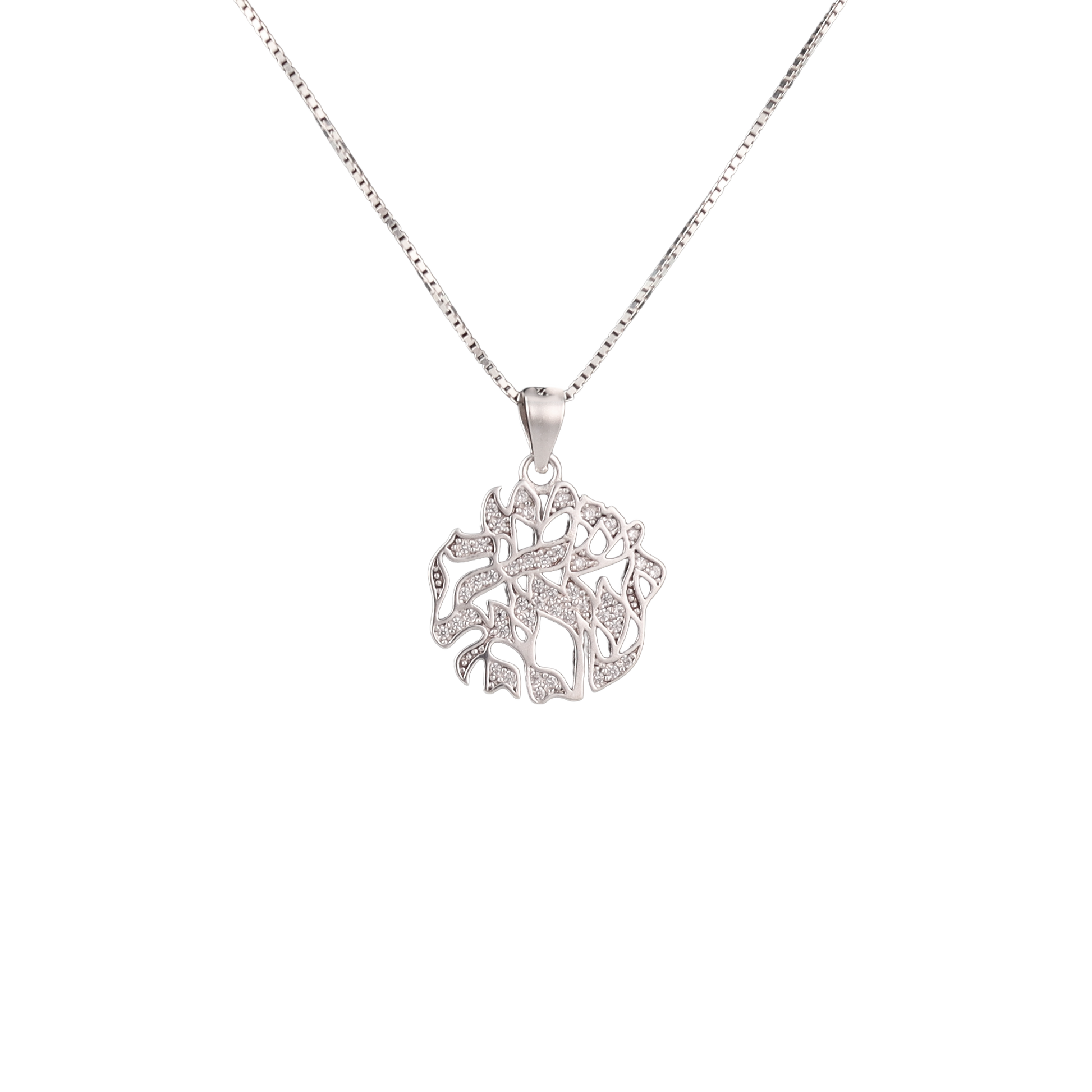 shema silver pendant with crystals