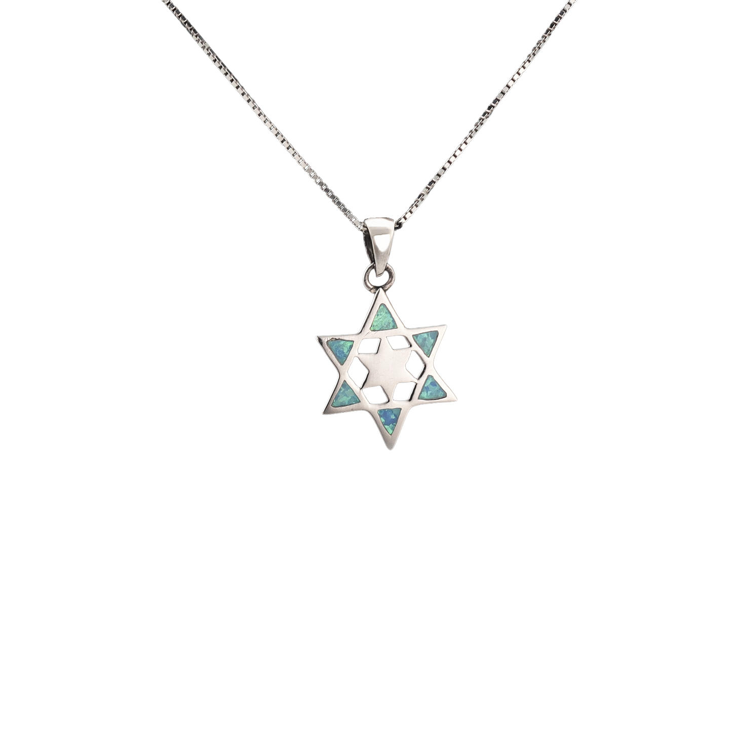 Opal Double Star of David Pendant