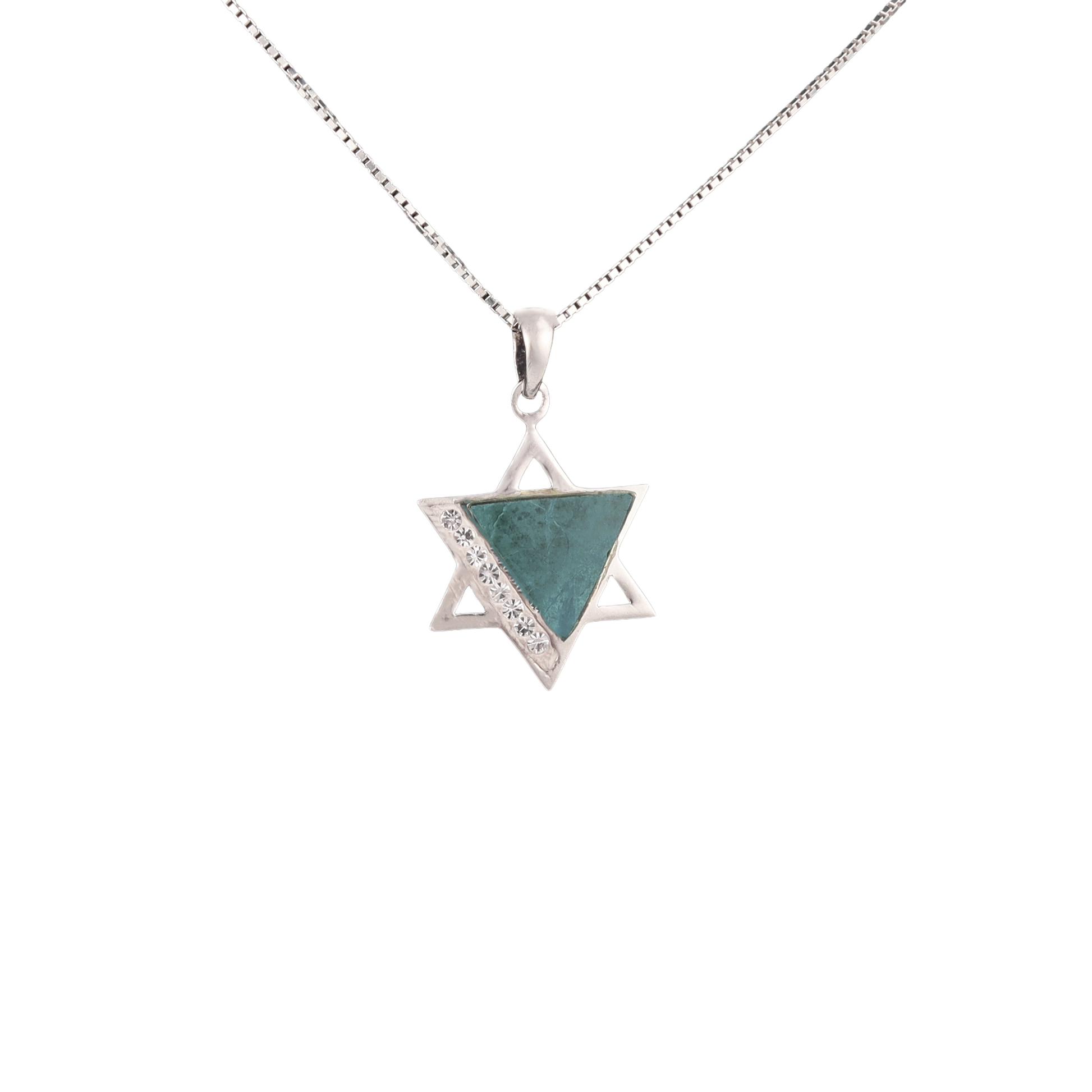star of david eliat stone with crystal and silver