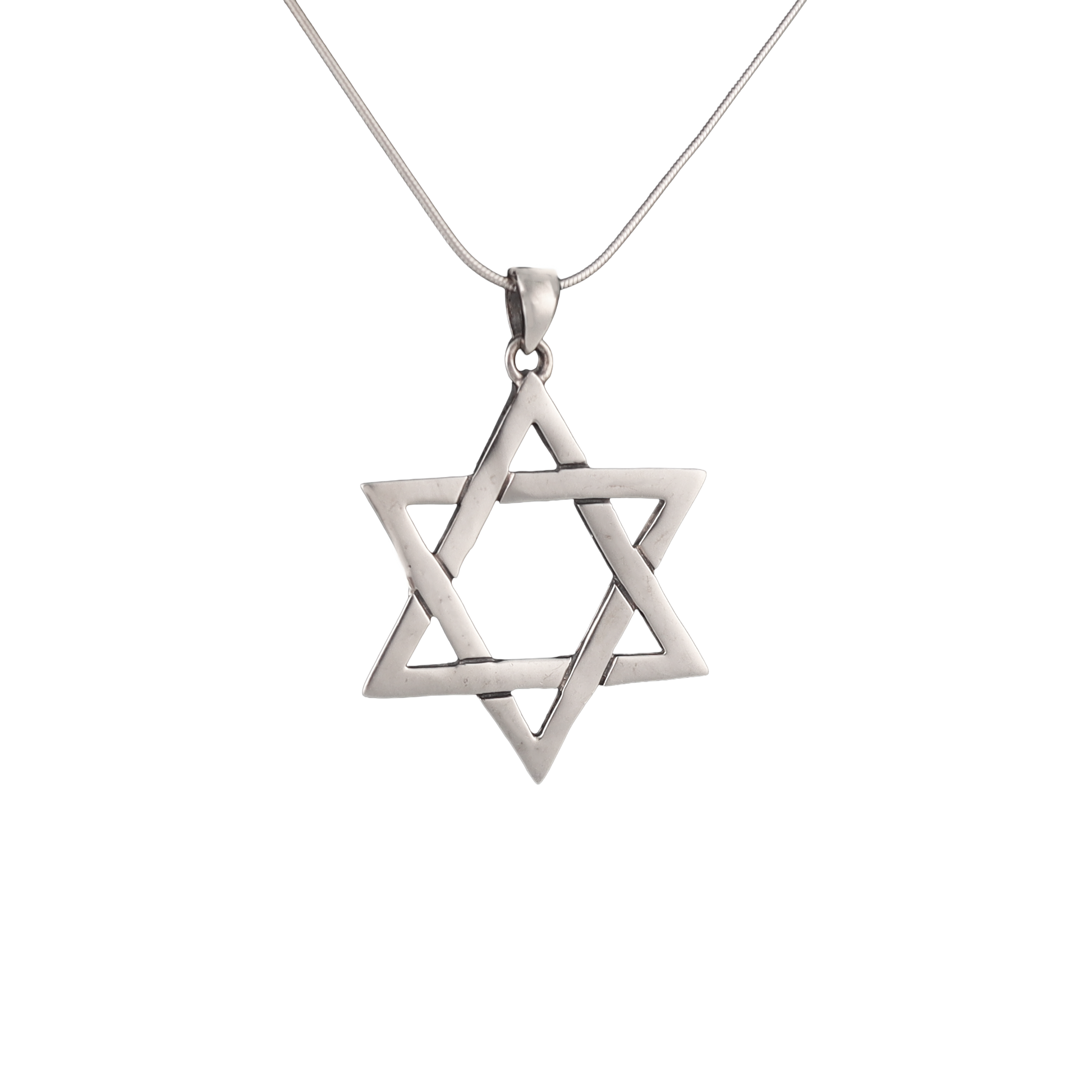 silver smooth star of david 